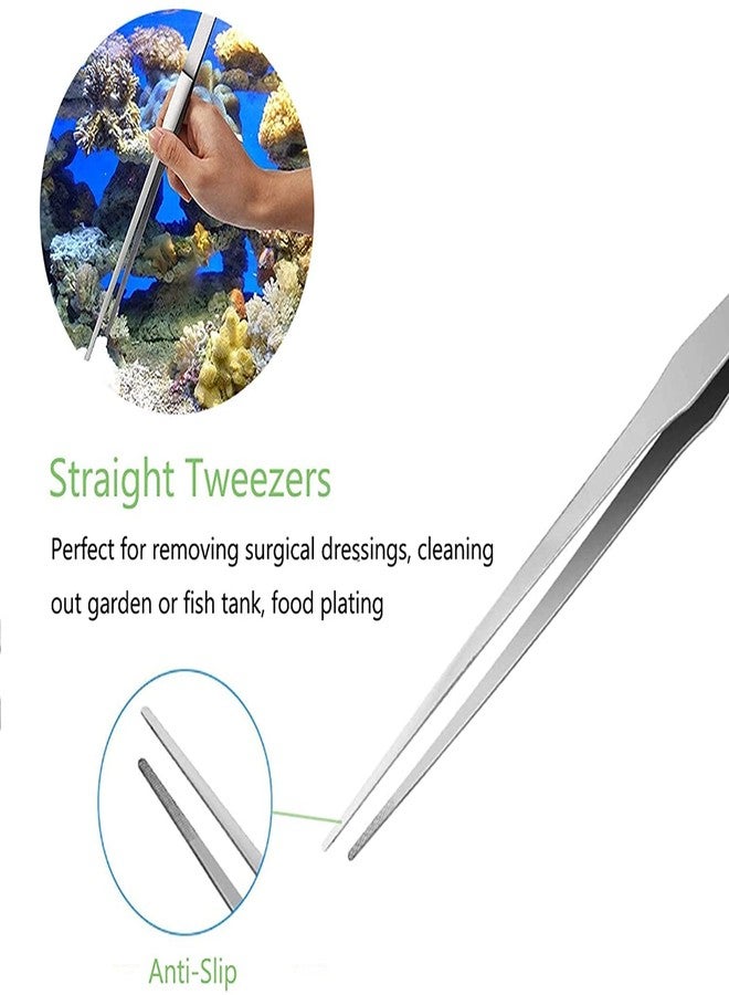 TED TABBIES® Tweezers for Aquarium, Universal Plant Shrimp Reef Tank Straight Aquarium Accessories Tweezer, 27cm (Straight Tweezer) - Image 3